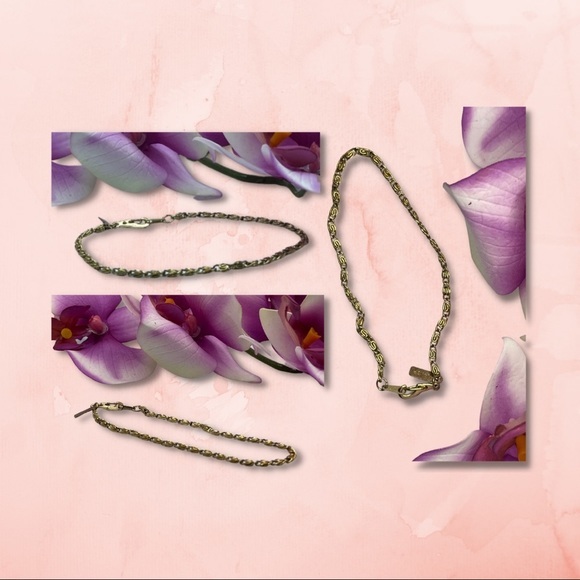 Vintage 14k Gold Plated Chain Bracelet with Swirl Design - 7 3/4 Inches (EUC) - Picture 3 of 3